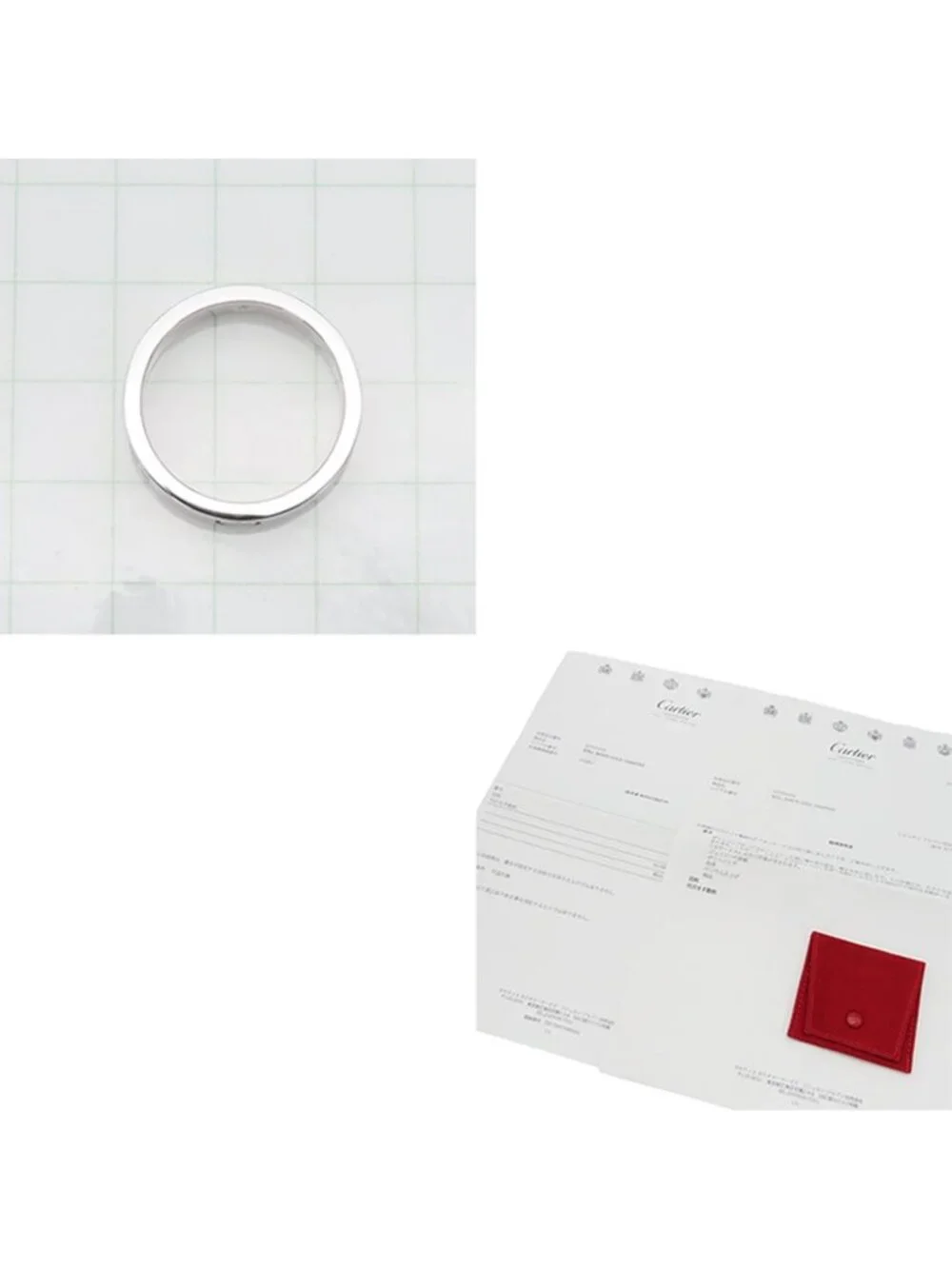 Cartier Love Ring White Gold 18K Diamond Half 59